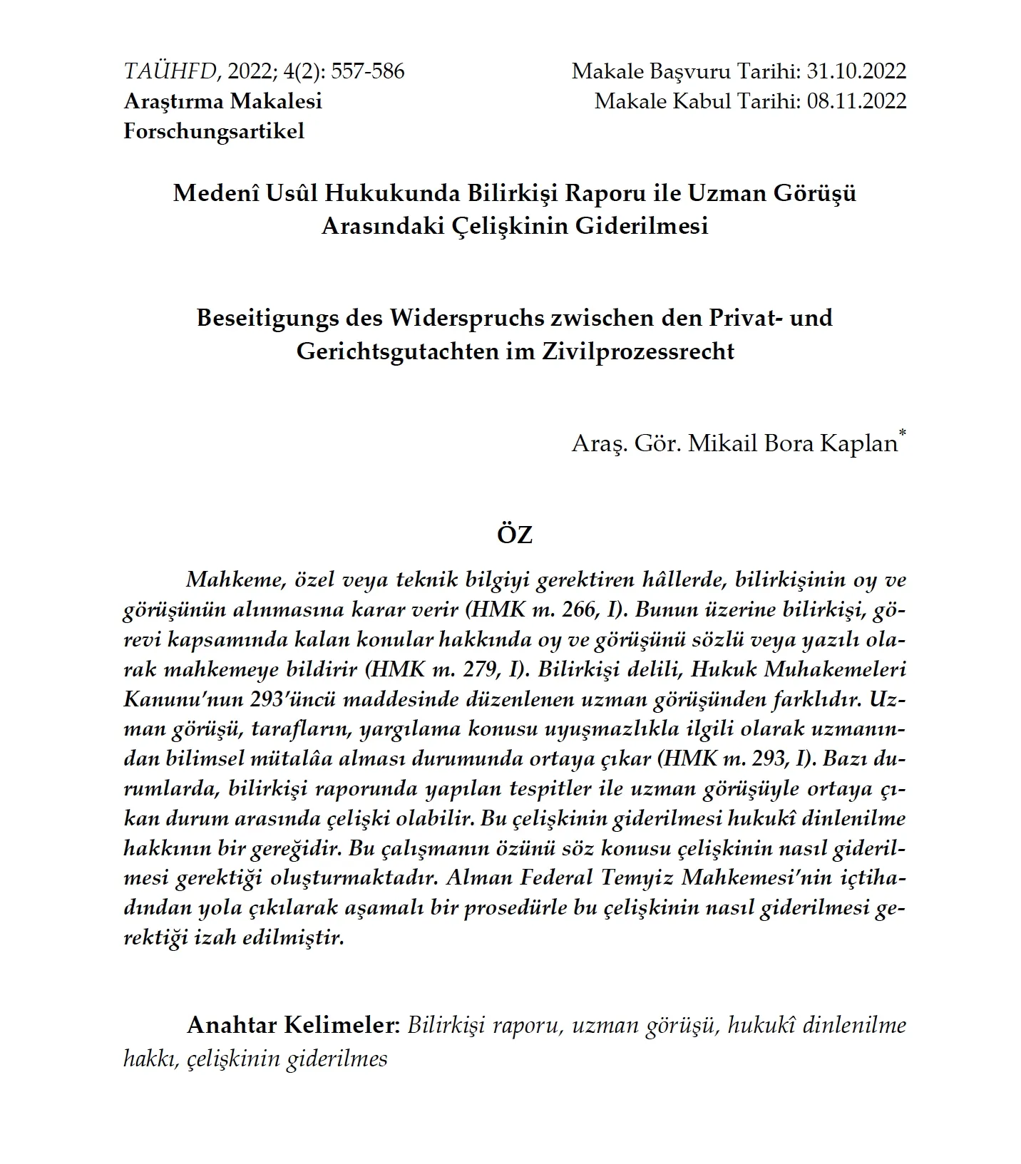 Uzman Görüşü ve Bilirkişi Raporunun Arasındaki Fark